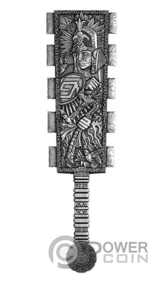 #ad HUITZILOPOCHTLI MACUAHUITL Aztec 2 Oz Silver Coin 5$ Samoa 2026 $371.95