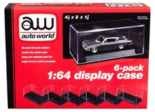 New Auto World 1:64 Clear Plastic Single Display Case (6-Pack) AWDC008