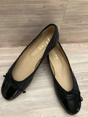 NWOB FRENCH SOLE FS/NY Passport  Black Quilted w Patent Toe Cap Ballet Flats 9