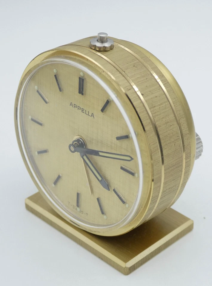 Vintage Appella Handaufzug Kleine Tischuhr / Vergoldet - Image 2 of 4
