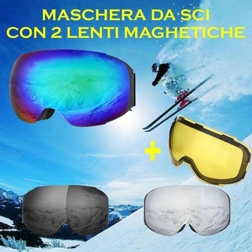 MASCHERA SCI 2 LENTI MAGNETICHE MAGNETICA LENTE SKI MASK MAGNETIC LENS SNOW  | eBay