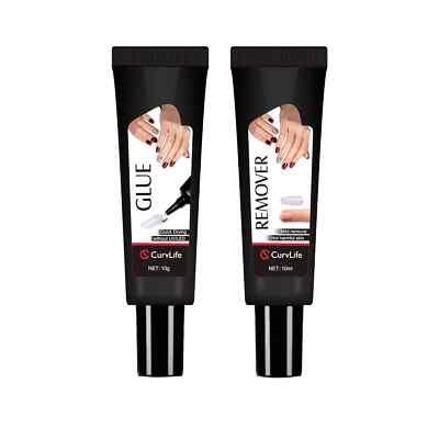 Newly Upgraded Quick Drying 10g Semi Solid Nail Glue with 10ml Remover for... 
