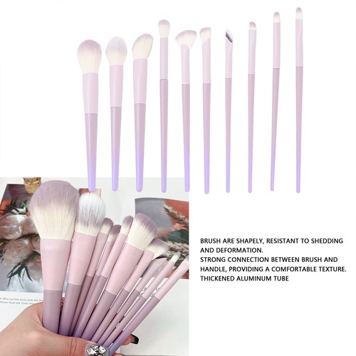 10Pcs Makeup Brush Set Soft Eye Shadows Blush Concealers Highlight Brushes S HR6 - Picture 2 of 24