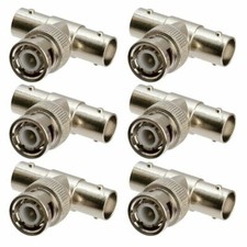 12Pcs BNC Tee Adapter 1 Male to 2 Female T Splitter Coax Coaxial Cable Connector