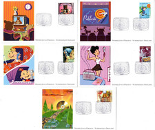 3372/76+FDC 5 ENVELOPPES 1er JOUR   LE SIECLE AU FIL DU TIMBRES COMMUNICATION