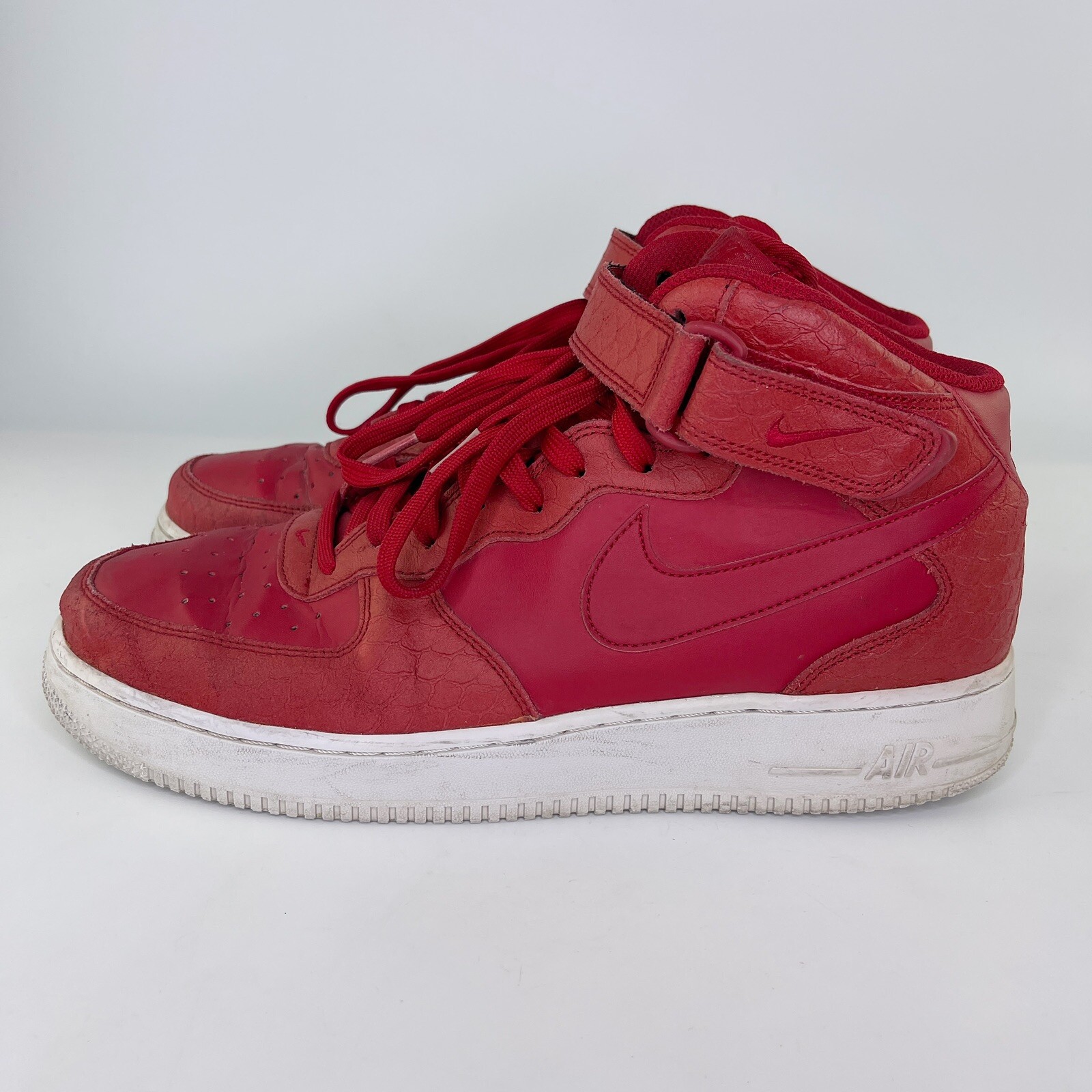 Nike Air Force 1 Mid Red Python Shoes 804609-601,… - image 1