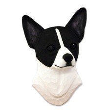 Figura Placa Cabeza Chihuahua Negro/Blanco
