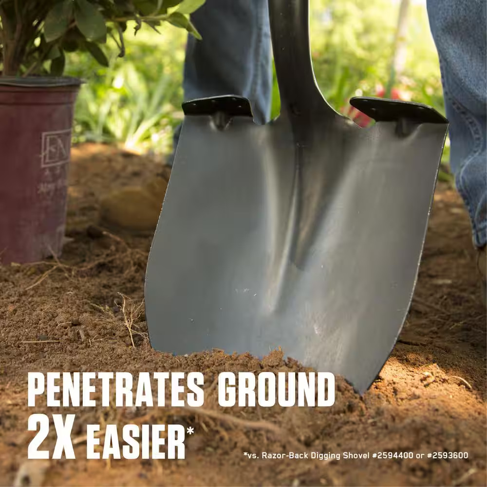 Poweredge 48 In. Fiberglass Handle Super Socket Digging Shovel