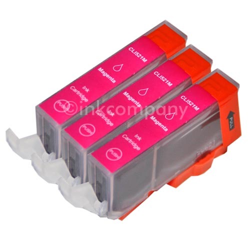 3 Canon Patronen Mit Chip CLI-521 Rot Mp 540 Mp 550 Mp 560 Mp 620 Neu-image