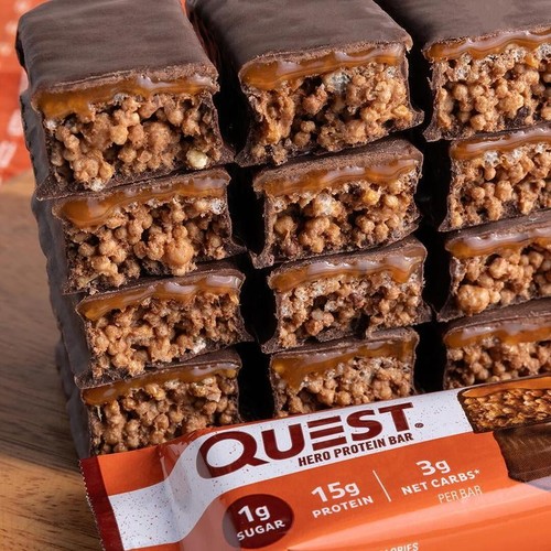 Crispy Protein Bar Chocolate Caramel Pecan Gluten Free 15g Protein 4 Count Snack - Picture 10 of 12