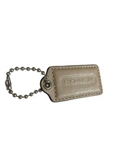 Vintage COACH Handtag Leather Key Fob Tag Charm 2.5 Tan/cream