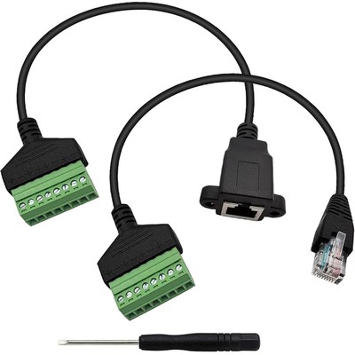 RJ45 Male to 8-Pin Screw Terminal Adapter LAN for Cat7 Cat6 Cat5 Cat5e Ethern...