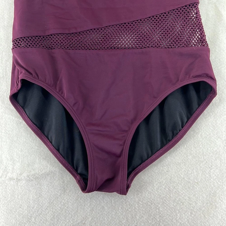 Carmen Marc Valvo Traje de Baño de Una Pieza Bikini Traje de Baño Malla Púrpura Para Mujer 10 Foto 2 de 4