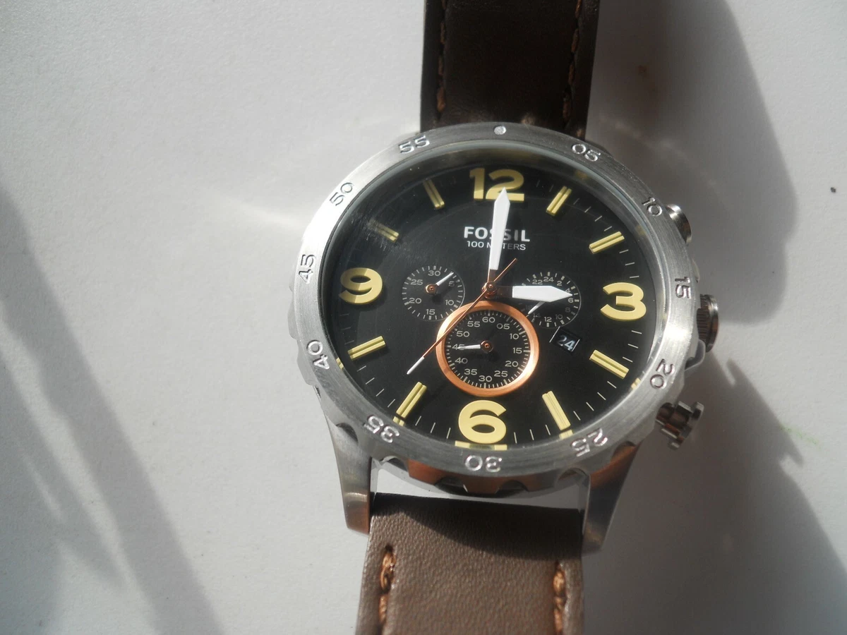 Men's fossil watches with leather band shop