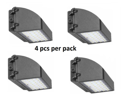 4PCS-Pack 60Watt Full Cut Off LED Wall Pack Dusk to Dawn Light 5000K ETL DLC