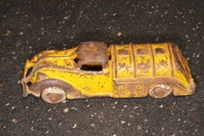 Antique Cast Iron Yellow Fuel Tanker Truck Hubley