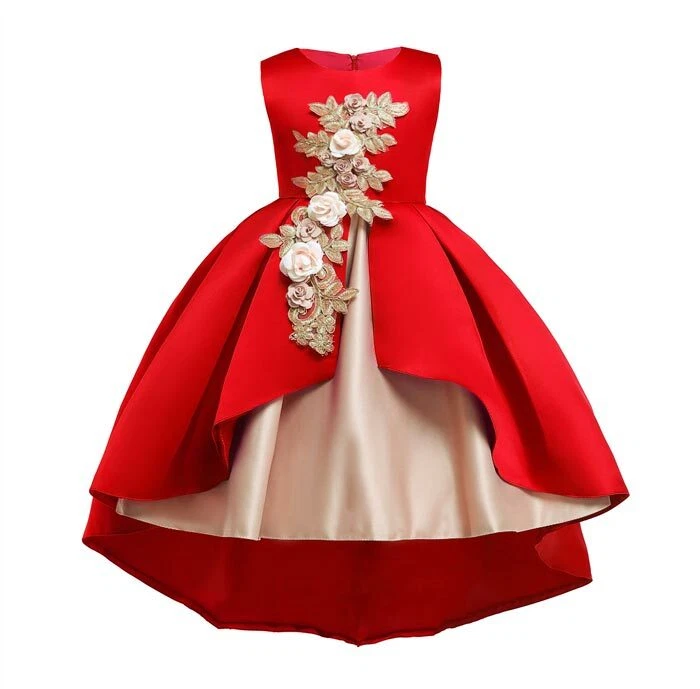 Bridesmaid kid formal tutu party wedding dresses princess flower baby girl dress - Image 3 of 4