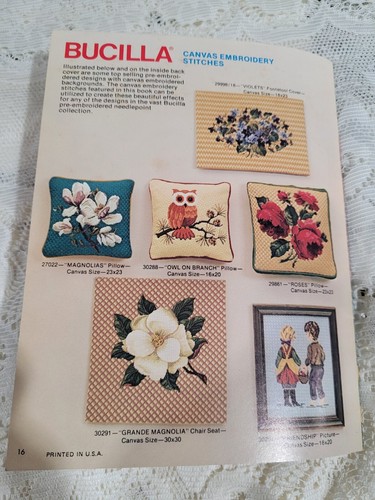Canvas Embroidery Stitches Needlepoint Bucilla Pattern Booklet - Picture 2 of 5