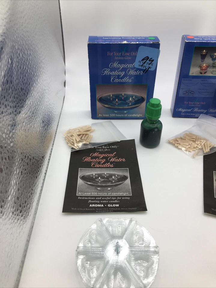 Paquetes de velas de agua flotantes mágicas vintage de rojo, azul y verde Foto 2 de 4