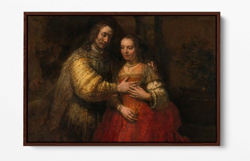 REMBRANDT, LA NOVIA JUDÍA - EFECTO FLOTADOR PROFUNDO ENMARCADO LONA IMPRESIÓN ARTÍSTICA - Imagen 6 de 12