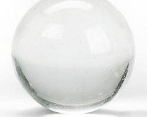 Two 35mm Ice Clear w Bubbles Boulder Size Glass Marbles w Stands Vacor 1.4 inch - Picture 1 of 2