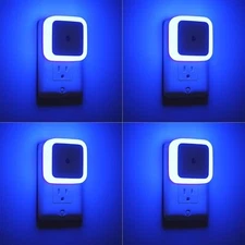 Blue Night Light 4 Pack,Night Lights Plug into Wall 4-Pack, Nightlight Plug in N
