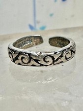 Toe ring scroll design floral band size 3 adj sterling silver women girls