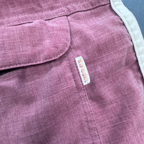 Rip Curl Board Shorts Men’s M 33 Maroon Yellow Stripe Swim Trunks Surf Beachwear - Picture 9 of 11