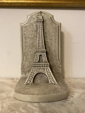 Vintage 2002 Historical Wonders Collection Beige Eiffel Tower Bookend Art Decor