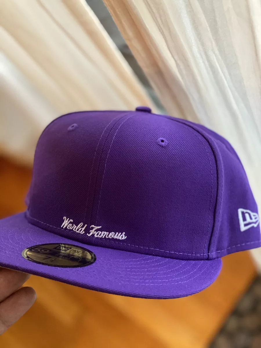 Supreme Reverse Box Logo New Era Fitted Hat Purple 7-1/4