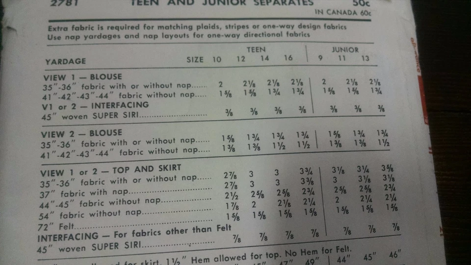 Vtg 60s Advance Sewing Company 2781 Wiggle Skirt Blouse Top Teen Jr 10 Uncut - Image 3 of 4