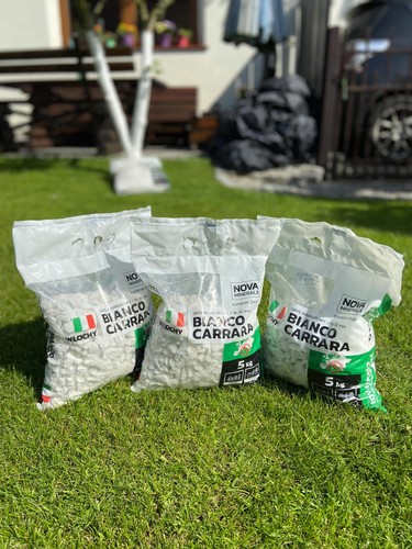 NovaMinerals Weißer Marmorsplitt BIANCO CARRARA 16-32mm 5kg Garten Kieselstein - Bild 5 von 6