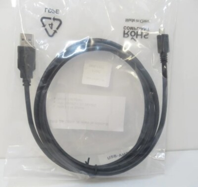 USB TID 60000467 Printer Cable 6 ft Black AM/BM High Speed USB