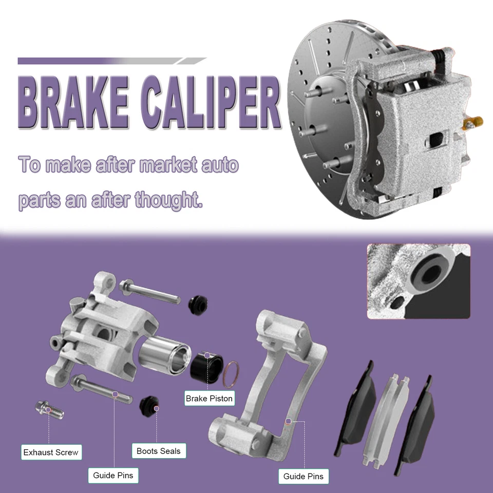 Pinzas de freno trasero izquierdo derecho con soporte para 1998-05 VW Passat 98-04 Audi A6 Foto 2 de 4