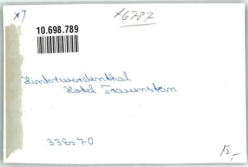 10698789 - 6787 Hinterweidenthal Hotel Frauenstein Ort handschriftlich - 第 2/2 張圖片