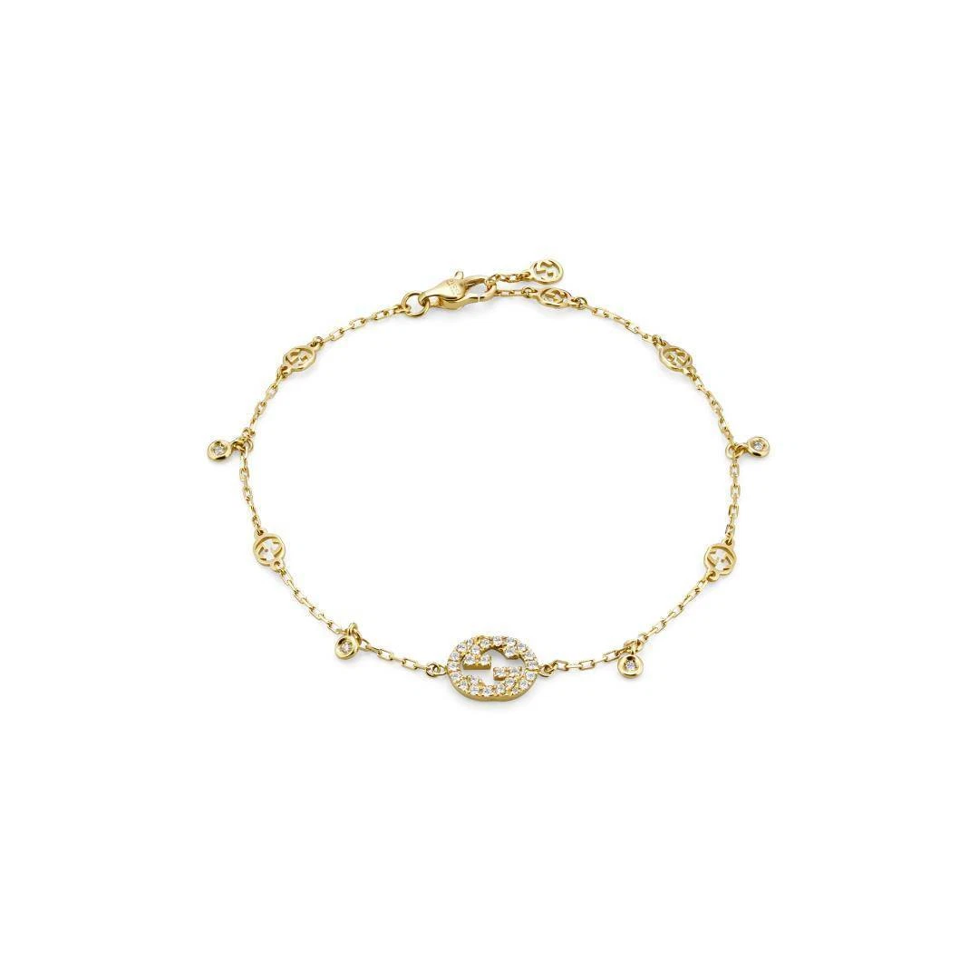 Bracciale Gucci Interlocking Con Diamanti YBA729403002 Bracelet Oro Giallo 17cm