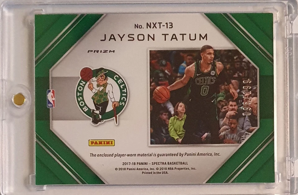 2017 Panini Spectra Jayson Tatum Rookie #PATCH /199 Player Worn RC Jersey - Image 4 of 4