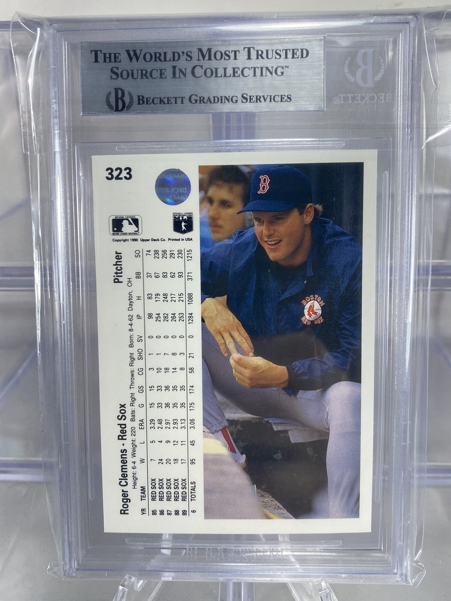 ROGER CLEMENS Signed 1990 Upper Deck Baseball Card #323 Beckett