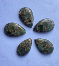  WHOLESALE PERIDOT COPPER TURQUOISE CABOCHON PEAR SHAPE LOOSE GEMSTONE
