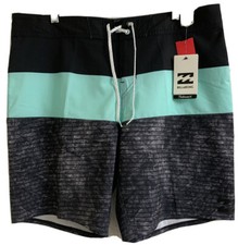 Men  s Billabong Board Shorts Size 36 NWT Platinum X Black Aqua Gray