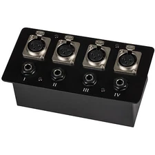 Floor / Surface Mount Stage Box with Four XLR Female and Fou