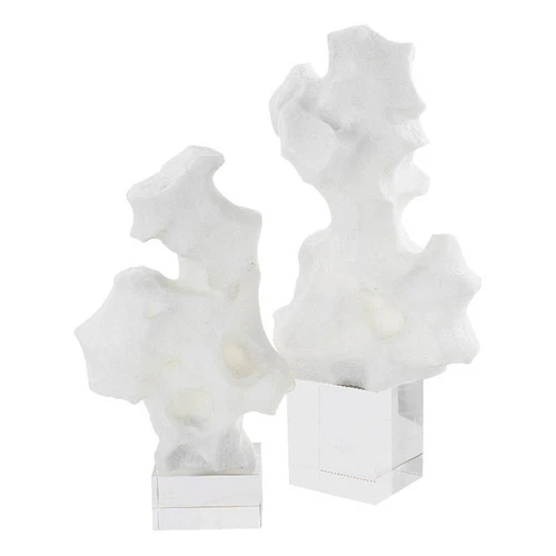 Uttermost Remnant Contemporary Man-made Stone Sculptures in White (Set of 2) - Picture 2 of 3