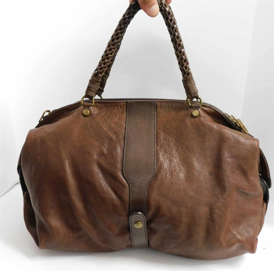 Bolso Cartera Grande Gryson Olivia Marrón Cuero Esmaltado Envejecido X Foto 3 de 4