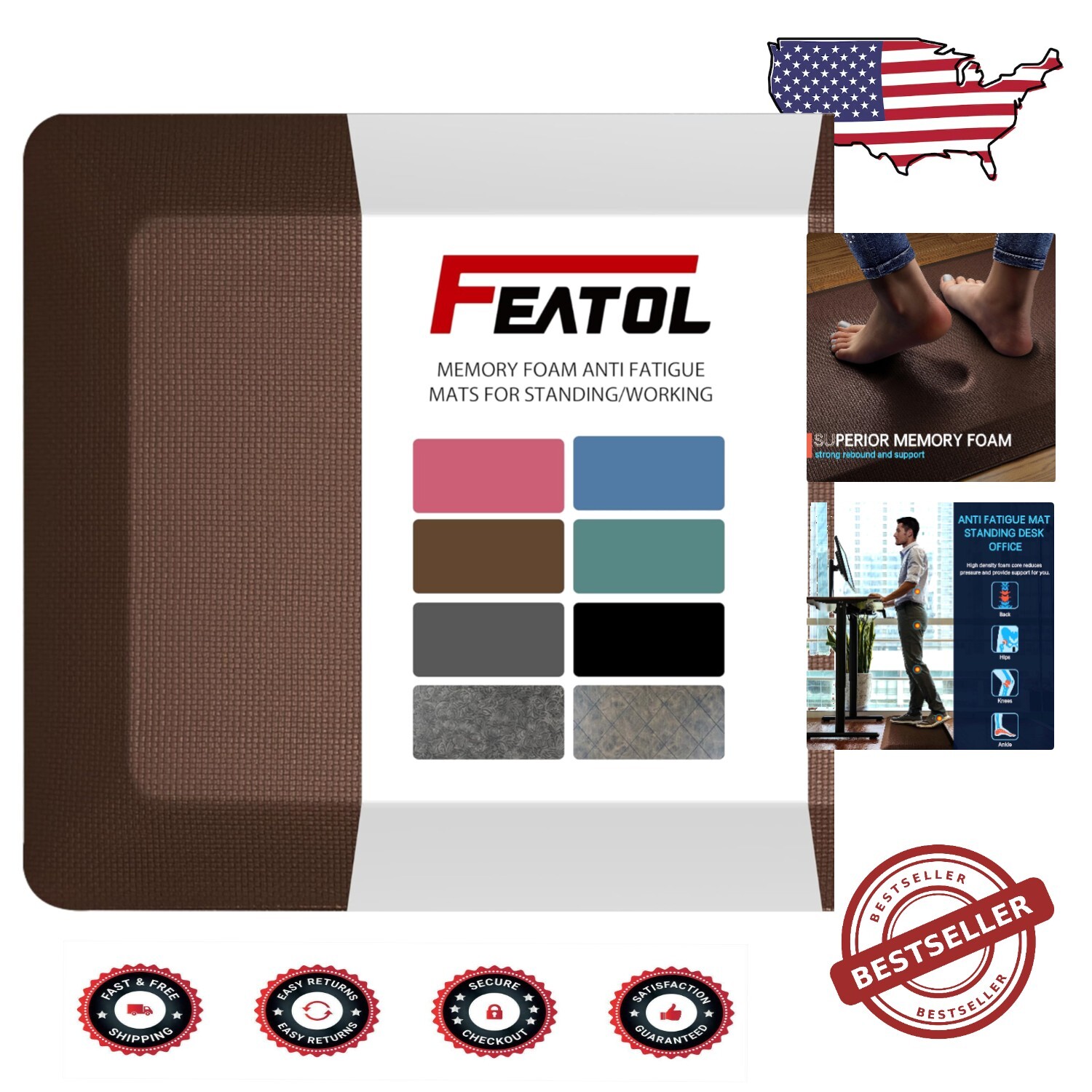 Non-Slip Ergonomic Standing Desk Mat – 9/10