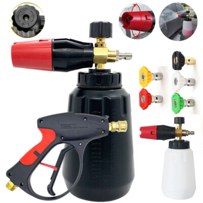 Snow Foam Lance Cannon Soap Bottle Sprayer Pressure Washer Gun Car Wash 1/4''
