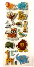 #76 Baby Jungle Animals Bird Puffy Sticker Sheet Gift Character Kid Star Reward