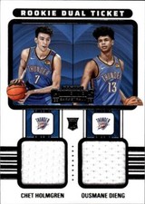 2022 Panini Contenders Rookie Ticket Dual Swatches 2 Chet Holmgren Ousmane Dieng