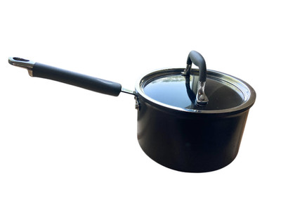 THE PAMPERED CHEF Titanium  Hard Anodized NS 3 QT (2.8 L) Sauce Pan Pot w/ Lid
