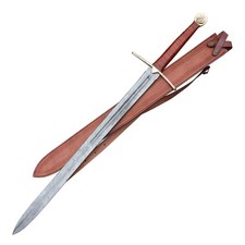 Valhalla sword,Hand Forged Damascus Steel Medieval Viking Long sword with sheath