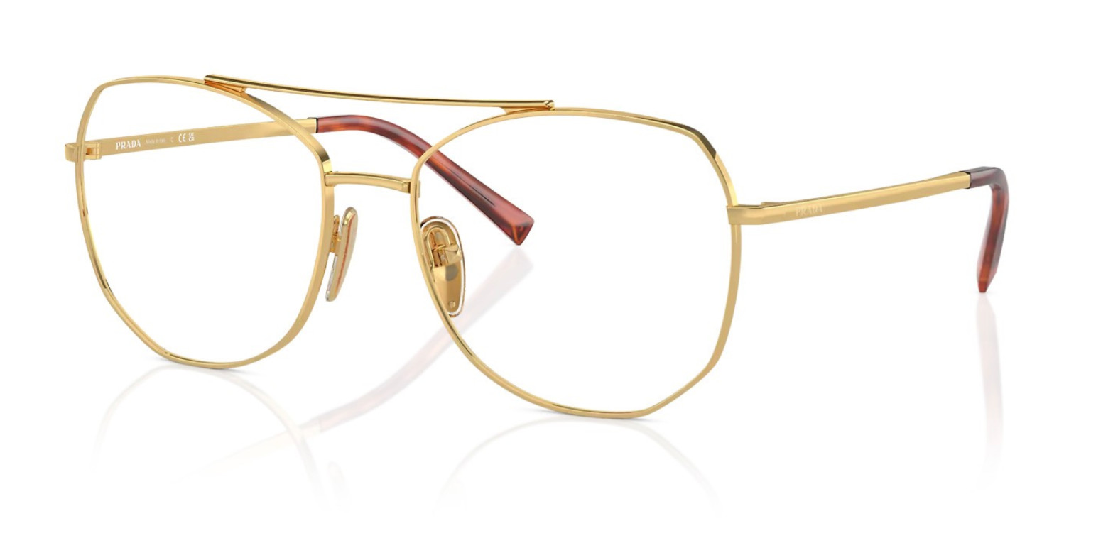 Prada Eyeglasses PRA58V 5AK1O1 56 Gold Optical Unisex Frame